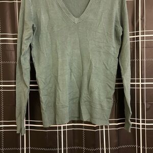 Men's Green V-Neck Sweater